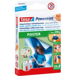 TESA 58003 - Póster TESA® Powerstrips®, 20 tiras