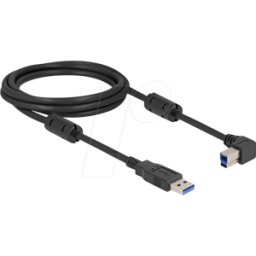 DELOCK 81101 - Cable USB 3.0, conector A a conector B, 90° a la izquierda, 2 m