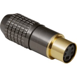 BKL 0204023 - Acoplamiento Mini-DIN - 4 polos, metal, bañado en oro