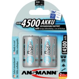 ANSMANN ANS MAXE 2XBABY - maxE, pila de NiMH, C (Baby), 4500 mAh, paquete de 2