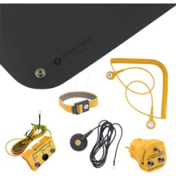BERNSTEIN BERN 9-366-B - Kit de manejo ESD, estera, pulsera, cable, enchufe de puesta a t