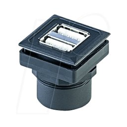SCHLEGEL OKJ 2USB - Conector hembra USB doble a conector macho aéreo tipo a, negro