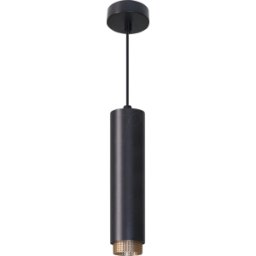 LUXULA LX-700180 - Luz colgante DEL LED, negro/oro, ALU, 1-llama, zócalo GU1