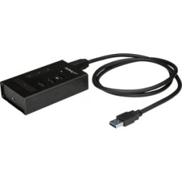 STARTECH.COM ST HB30A3A1CST - USB 3,0, 4 puertos USB-A hub, 3x USB-A 1x USB-C, negro