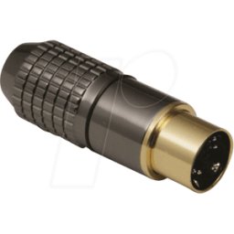 BKL 0204018 - Conector Mini-DIN - 4 polos, metal, chapado en oro