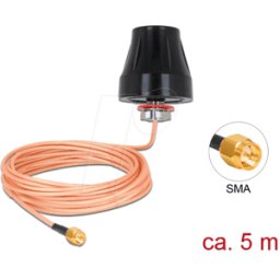 DELOCK 89899 - Antena LTE SMA Banda 1/3/7/20 5 m RG-316 2 dBi omni exterior
