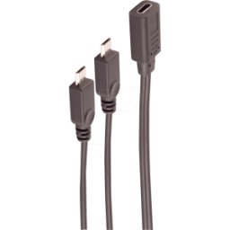 SHIVERPEAKS SHVP BS13-20021 - Adaptador USB 2,0, conector C a 2x conector Micro-B, cable Y, 0,