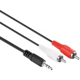 HDSUPPLY HDS C030-030-V2 - Cable de audio, conector jack de 3,5 mm a cinch, 3,0 m, negro
