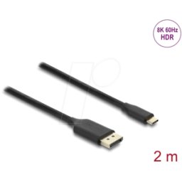 DELOCK 80165 - Cable USB Type-C™ a DisplayPort (Modo DP Alt) 8K 60 Hz con funci