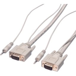 ROLINE 11045164 - Cable monitor VGA 15 pines VGA + conector de audio 20 m.