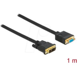DELOCK 86752 - Cable DVI 12+5 macho a VGA hembra 1 m