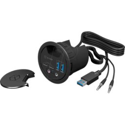 ICYBOX ICY IB-HUB1403B - USB 3,0 Hub de escritorio de 4 puertos, Tipo C, Tipo A, Audio