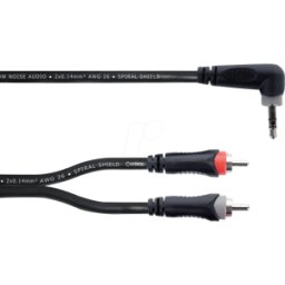 CORDIAL EY 1 WRCC - Cable adaptador en Y, conector de ángulo estéreo de 3,5 m