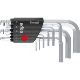 WIHA 40410 - Llave de pin en soporte compacto, cabeza de bola hexagonal, 10 p