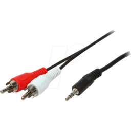 LOGILINK CA1043 - Cable de audio, conector jack de 3 patillas de 3,5 mm a 2 conect