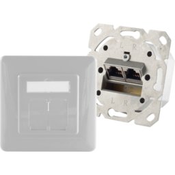 SHIVERPEAKS SHVP BS74280-PW - Cat.6A socket de red de 2 puertos de diseño capaz