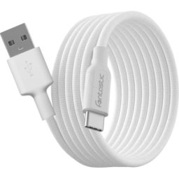 FONTASTIC 265846 - Datos USB y cable de carga, USB-A/USB-C, blanco, de cuerda autom