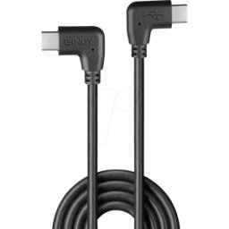 LINDY 32009 - Cable USB 480Mb/s, C macho a macho, 2 x 90° en ángulo, 1,0m