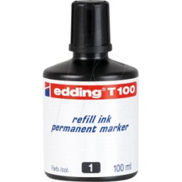 EDDING T100001 - Tinta de relleno, rotulador permanente, T 100, negra