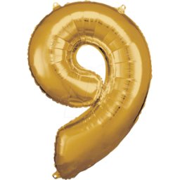AMSC BALLON 9 GO - AMSCAN foil globo número 9 oro