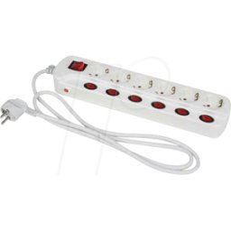 HEITRONIC HEIT 45191 - Toma de corriente de mesa, 6 salidas, conmutable individualmente