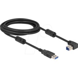 DELOCK 81114 - Cable USB 3.0, conector A a conector B, 90° hacia abajo, 3 m
