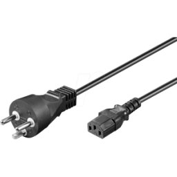 GOOBAY 95732 - Cable de red, conector DK, tipo K, 2 m, negro, C13