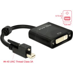 DELOCK 62639 - Cable adaptador, mini DP 1,2 macho a DVI 24+5 hembra, 25 cm