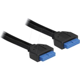 DELOCK 83124 - Cable USB 3.0, toma de poste a conector hembra de 0,45 m