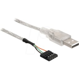 DELOCK 83078 - Cable USB 2.0, conector hembra de poste a conector USB A, 0,70 m