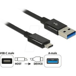 DELOCK 83983 - Cable USB 3.1, conector macho C a conector macho A, 1 m