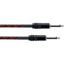 CORDIAL EI 3 PP-TW-RD - Cable de audio, conector mono de 6,3 mm, chaqueta textil negro/r