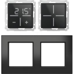 HOMEMATIC IP HMIP WGSWGTGF2-A - Juego 1x pulsador de cristal + termostato + marco, 2 salidas, ne