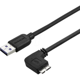 STARTECH.COM ST USB3AU50CMRS - Cable USB 3,0, macho a macho Micro B, 0,5 m, en ángulo