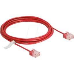 DELOCK 80819 - Cable de red RJ45 Cat.6 UTP Ultra Slim 3 m rojo con enchufes cor