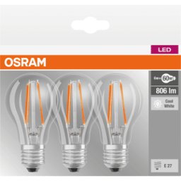LEDVANCE GMBH OSR 405807581953 - BASE DE lámpara LED E27, 6 W, 806 lm, 4000 K, paquete de