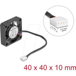 DELOCK 67293 - Ventilador axial de 12 V de corriente continua, 40 x 40 x 10 mm