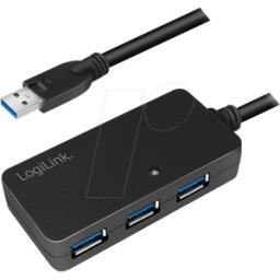 LOGILINK UA0262 - Hub USB 3.0, 4 puertos, amplificador, 10 m