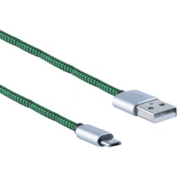 SHIVERPEAKS SHVP BS1450115 - USB-A macho > USB Micro B, nylon, verde, 0,9m