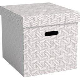 VON LEITZ VONL 61430001 - Cajas de archivo, reciclado, cubo, 3 piezas, blanco/gris