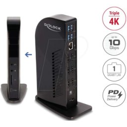 DELOCK 88051 - Replicador de puertos/estación base, USB 3.2 Gen2 tipo-C.