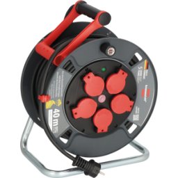 BRENNENSTUHL BRE 9231400101 - Carrete de cable Professional, 300 KU 4100, cable de 40 m, negro