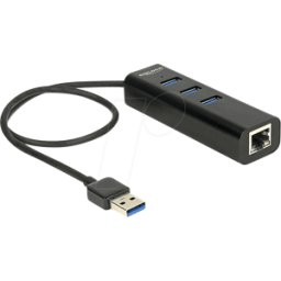 DELOCK 62653 - Delock USB 5 Gbps Hub 3 Puertos + 1 Puerto Gbit LAN