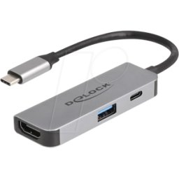 DELOCK 61063 - Adaptador, USB-C > HDMI, 4K 60Hz, USB-A, USB-C