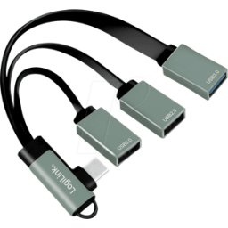 LOGILINK UA0361 - Cable USB-C con conector angular, 3 puertos