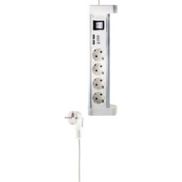 SHIVERPEAKS SHVP BS60317-W - Toma de corriente de sobremesa, cuádruple, tipo F, 2x USB