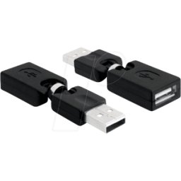DELOCK 65260 - Adaptador de rotación USB 2.0 a macho a hembra A.