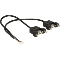 DELOCK 84839 - Cable USB 2.0, toma de poste a conector hembra 2x a, 0,25 m