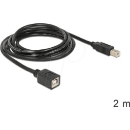 DELOCK 83427 - Cable USB 2.0, conector macho B a conector hembra B, 2 m