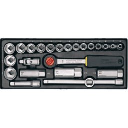PROXXON 23110 - Juego de zócalo, 3/8", 20 piezas, hexágono
